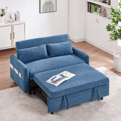 Canapé-lit escamotable avec dossier ajustable, poches de rangement