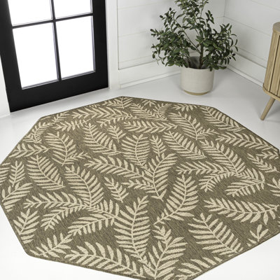 Mease Nevis Palm Frond Brown/Beige Indoor/Outdoor Rug