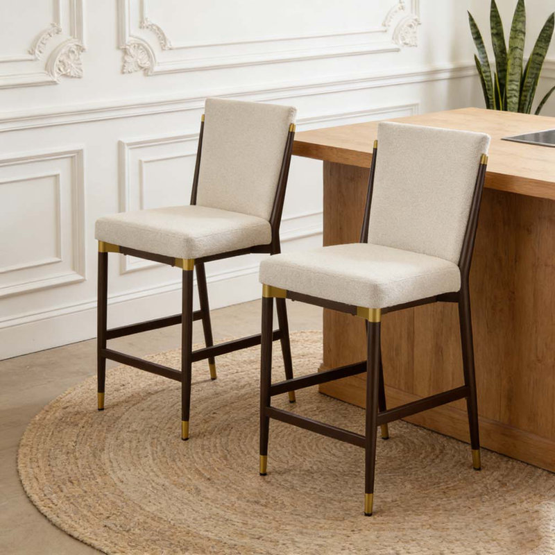TABOURET DE COUPLE MODERNE, Brun + beige