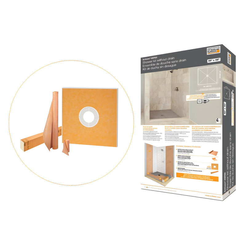 Ensemble de douche KERDI de 48 po x 48 po sans drain