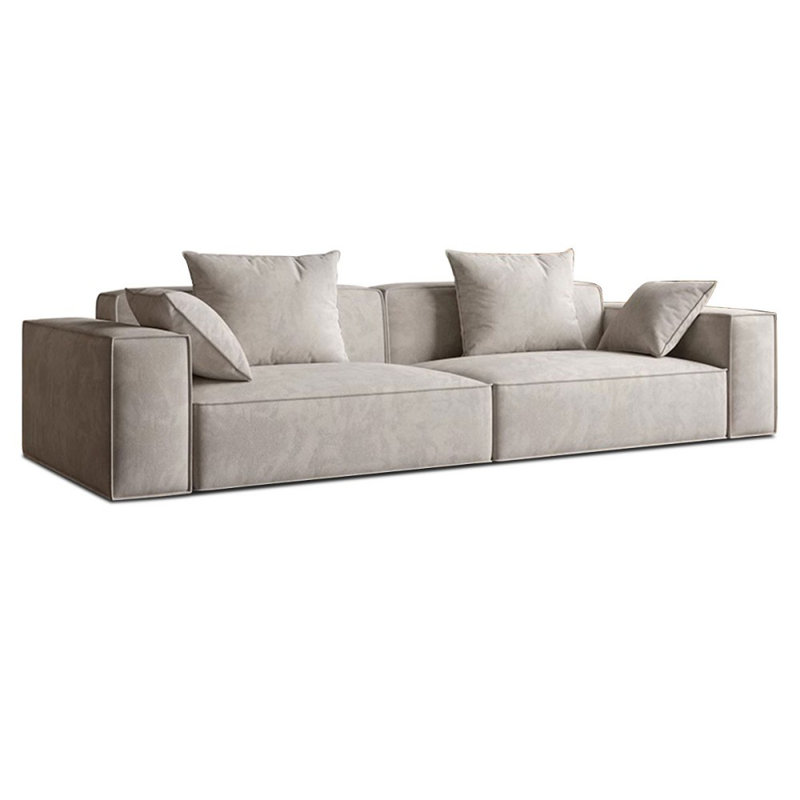 Coussin modulaire 100% polyester, H 28,35 po x l 94,49 po x P 39,37 po, Gris clair, 3