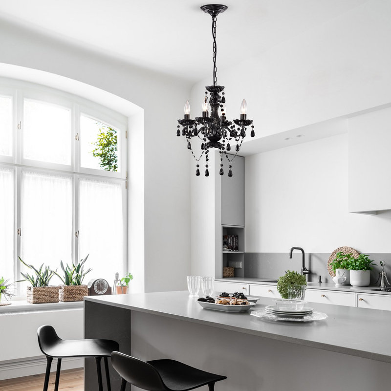 Jenifry 4 - Light Dimmable Empire Chandelier, Black, Black