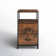 18" wide Industrial Wooden Nightstand with Iron Frame and 2 Drawers