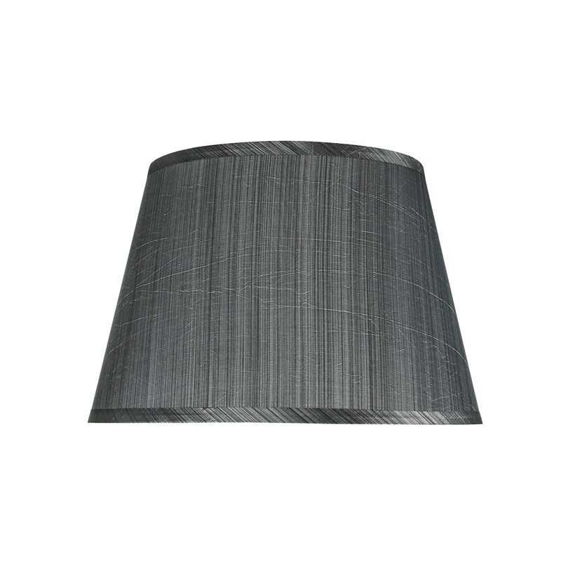 Abat-jour empire en tissu synthétique H 9,5 po (Uno) gris/noir