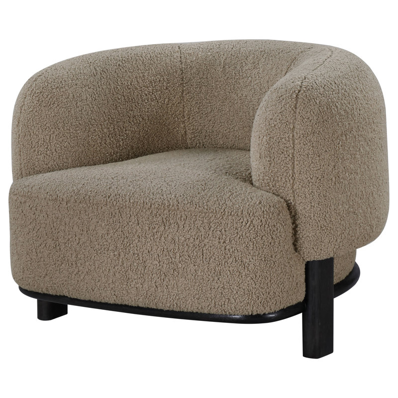 Kendricks Upholstered Barrel Back Accent Chair Mushroom, Brown Polyester, Black