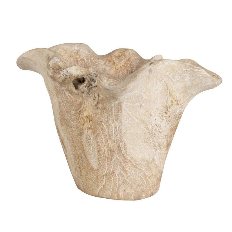 Bol d'extérieur en teck blanc Uttermost Flow