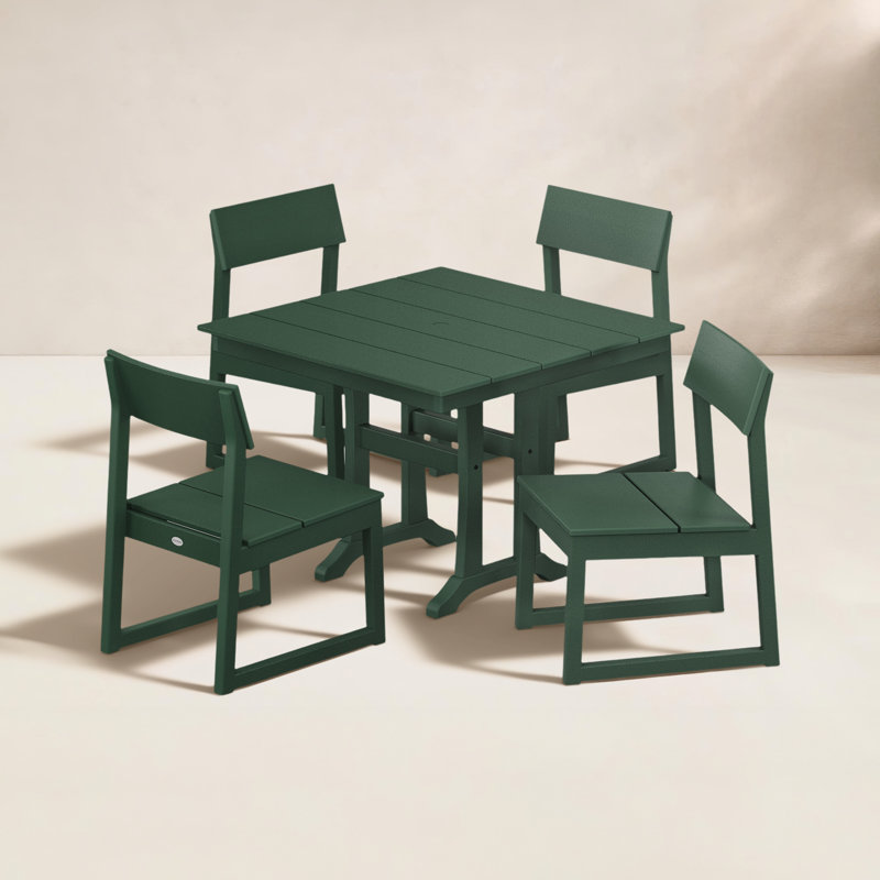 Ensemble de salle à manger rectangulaire pour 4 personnes 37,63 po Edge, Vert