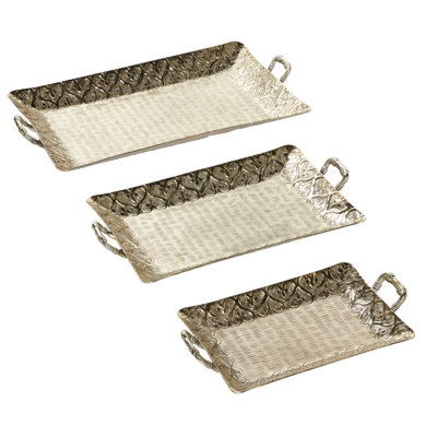 Ensemble de plateaux de service 3 pièces Arney Aluminium