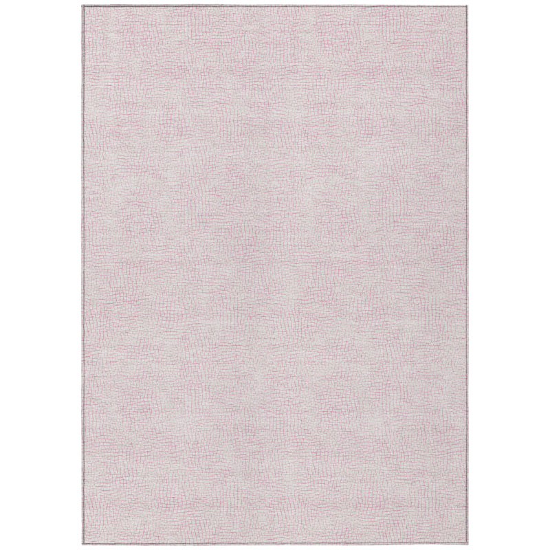 HomeRoots 3' X 5' Pink Geometric Washable Indoor Outdoor Area Rug