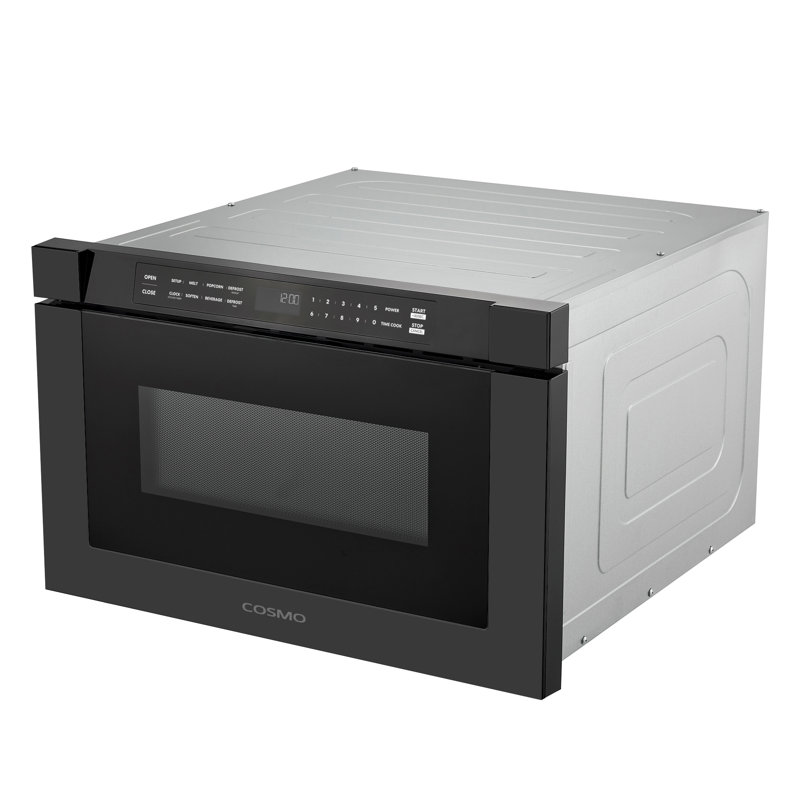 Cosmo 24 po Collection Haven 1,2 pi³ Tiroir à micro-ondes intégré, 1000 W, commandes tactiles, support de dégivrage en noir mat