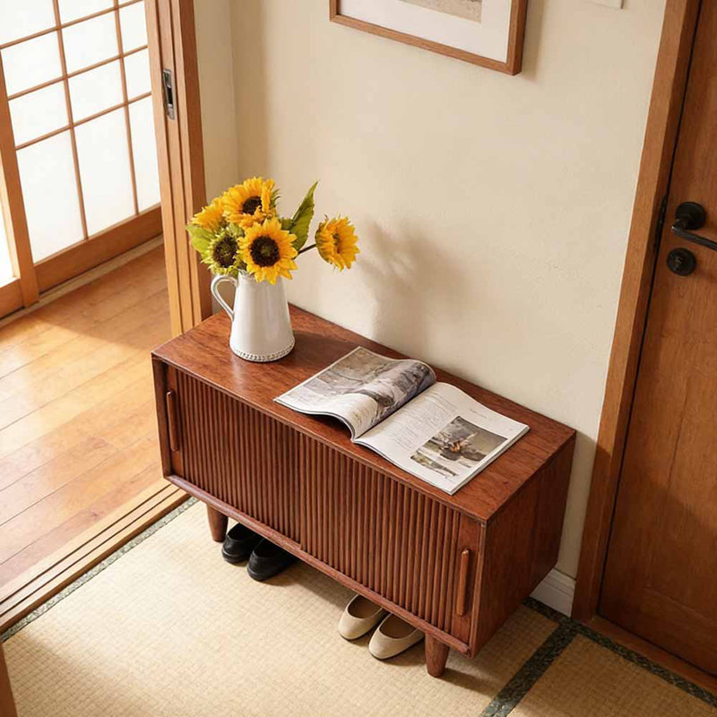 Italian style simple small shoe storage bench