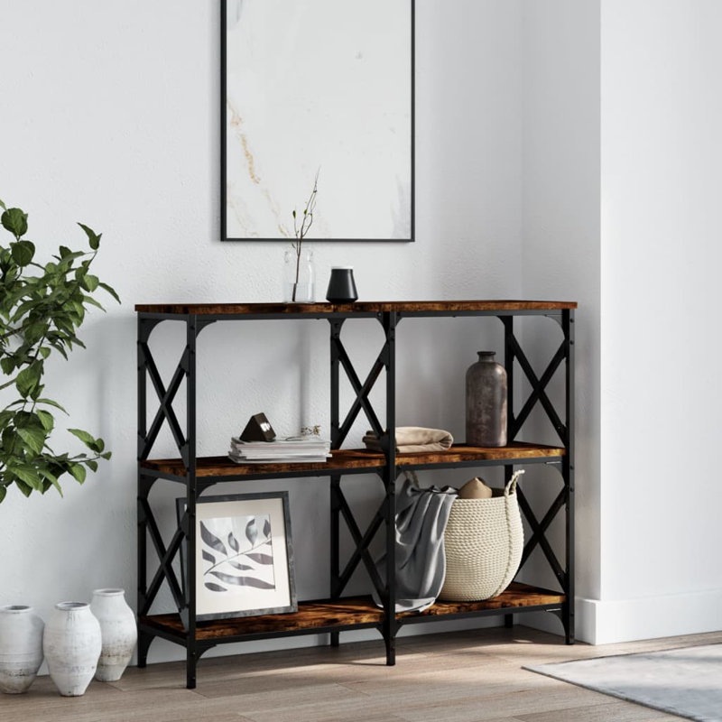 Console Table, 80.5cm H x 100cm W x 28cm D, Smoked Oak