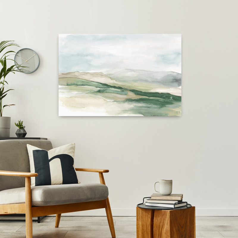 Soft Hills Abstract Peaceful Serene Landscape Nature Art, 24" H x 36" W