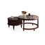 Ensemble de tables basses rondes en bois massif brun