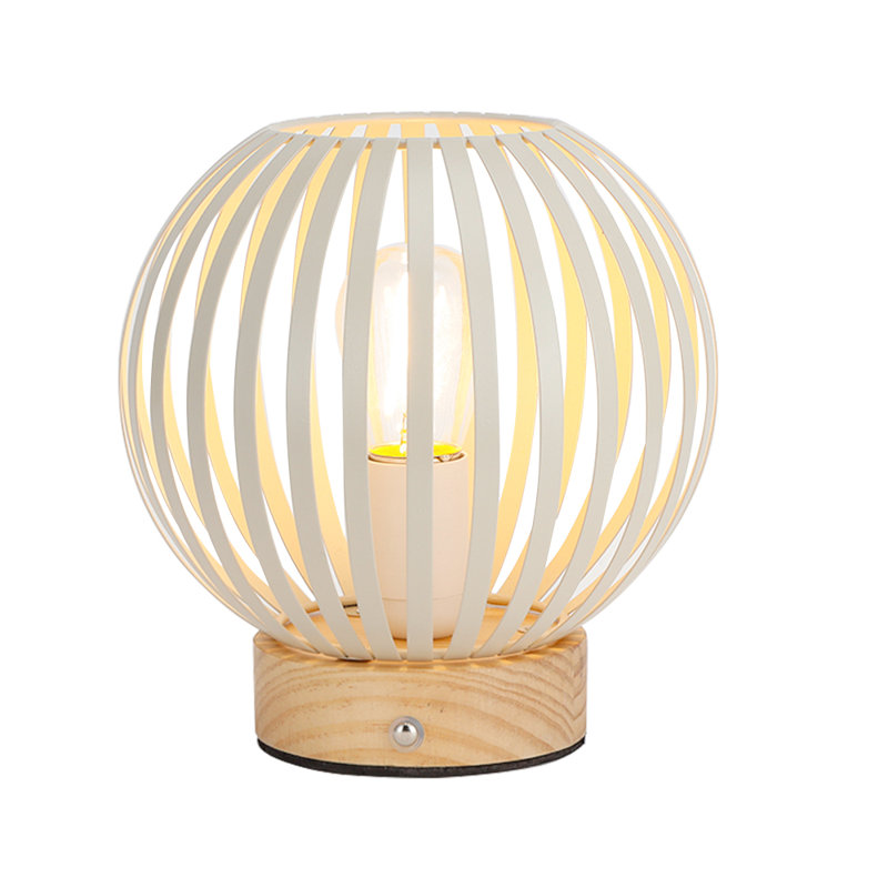 Wrought Studio Round Dimmable Touch Bedside Table Lamp