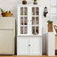 Armoire décorative avec portes et tablettes en verre double