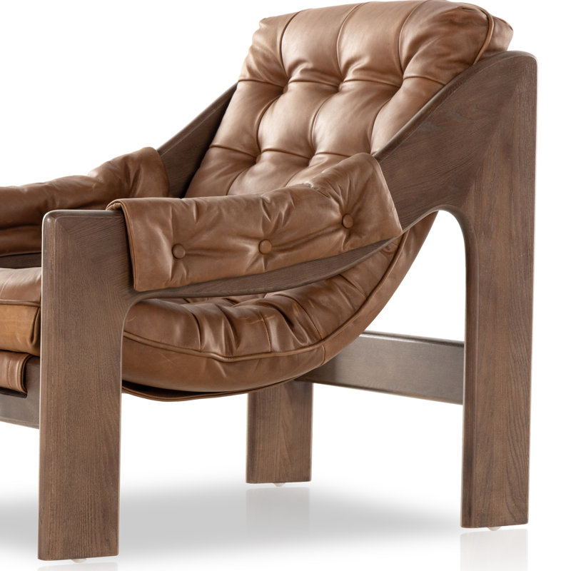 Kensington Armchair, Heirloom Sienna Genuine Leather, Terra Brown Ash