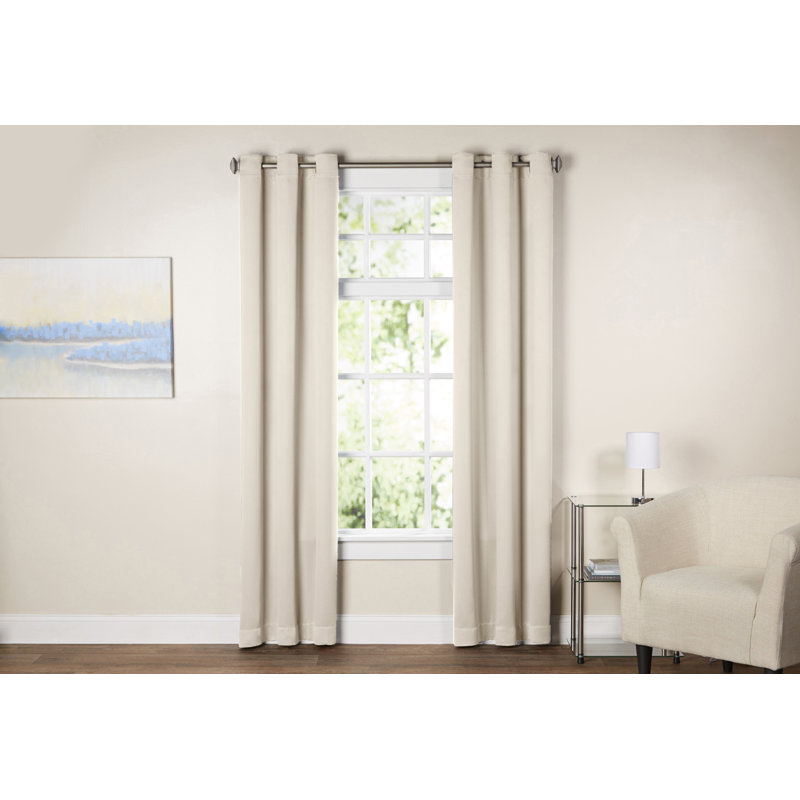 Blackout Grommet Curtain Panel - Basics by Wayfair™, Pearl, 40" W x 120" L