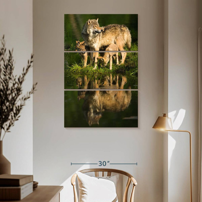 Brampt Wolves By The Lake, 65" H x 42" W