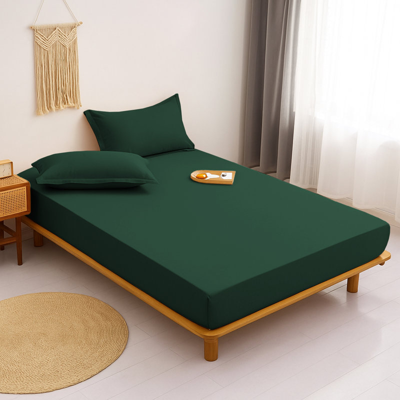 Aspire Homeware Ultra Soft 40cm Deep Fitted Sheet for Extra Deep Mattress and Cozy Sleep, Emerald, Double (4'6)