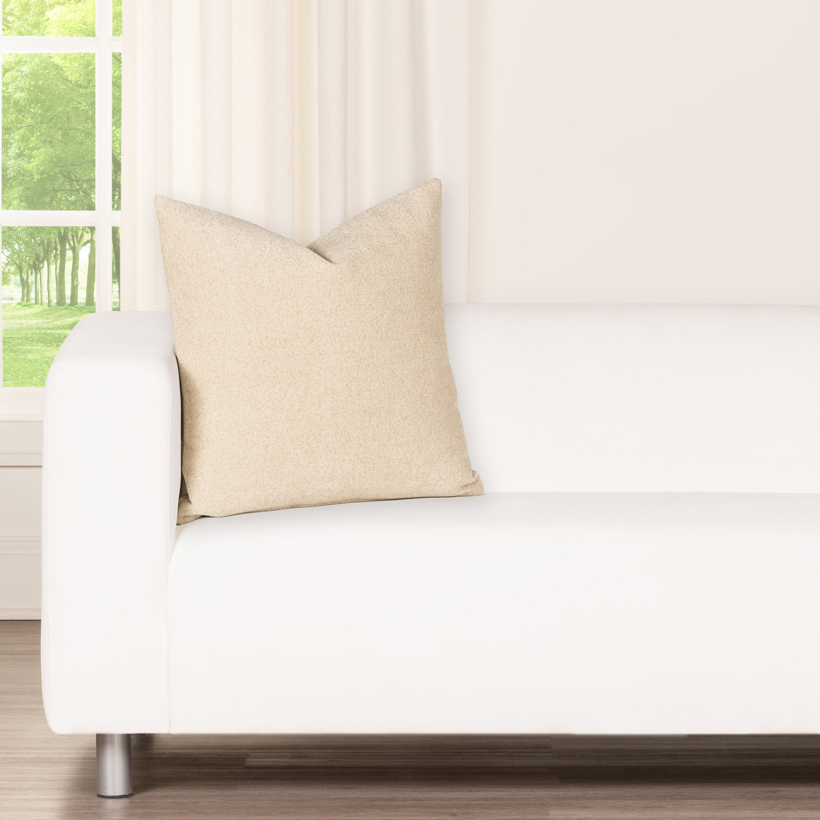 Cascade Textured Accent Pillow, Tan, Square 26", Polyester