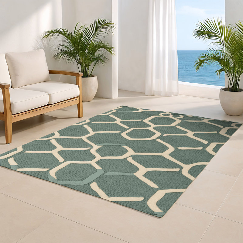 Tapis gris intérieur et extérieur Trellis, Rectangulaire 2 pi x 3 pi