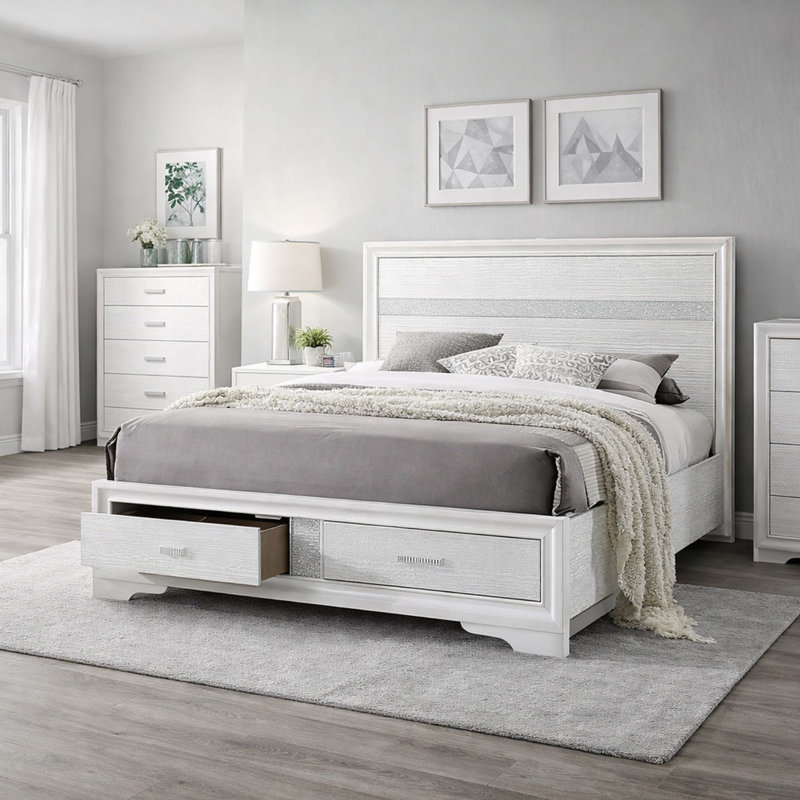 Mirola Solid Wood Platform Storage Bed, Queen