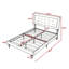 Structure de lit double tapissier pleine grandeur avec support en lattes de bois