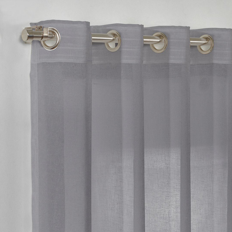 Panneau simple extra long et extra large en faux lin, L 52 po x L 204 po, Gris