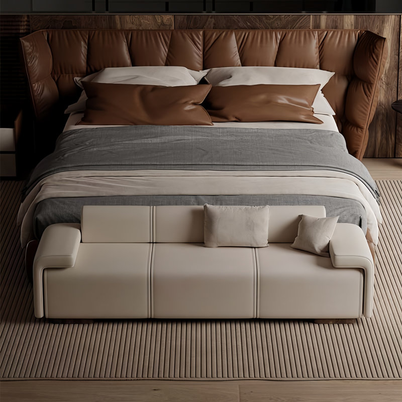 Banc de rangement Sholeen, Crème