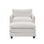 Fauteuil d'appoint rembourré avec repose-pieds Redenius Boucle-107084445