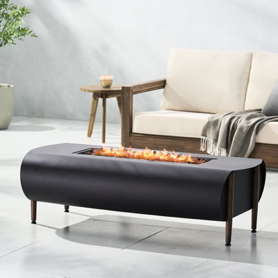 Fire Pit, 50,000btu - Dark Gray Iron Rectangular Outdoor Comfort Generator Unit 50000 Heat Producer