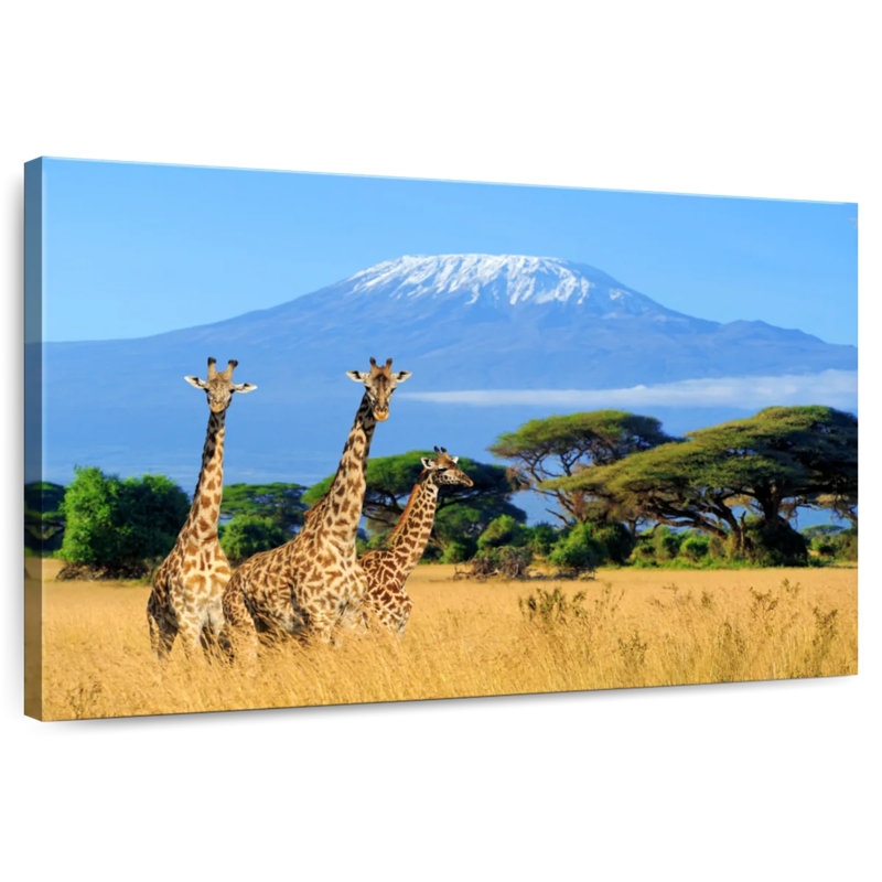 Brampt Mount Kilimanjaro Giraffes, 8" H x 12" W