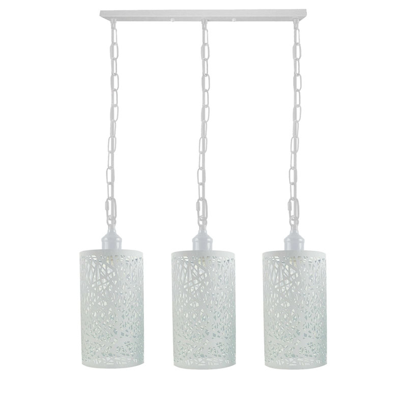 3 - Light Kitchen Island Pendant, White, White