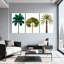 Palmiers, palmiers tropicaux, ensemble de 3 impressions sur toile-947309655