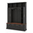 Hall Tree With Golden Hooks And Handles, Practical Entryway Walnut Bench With Adjustable Shelves, Farmhouse Wooden Style Coat And Shoe Rack-117046076