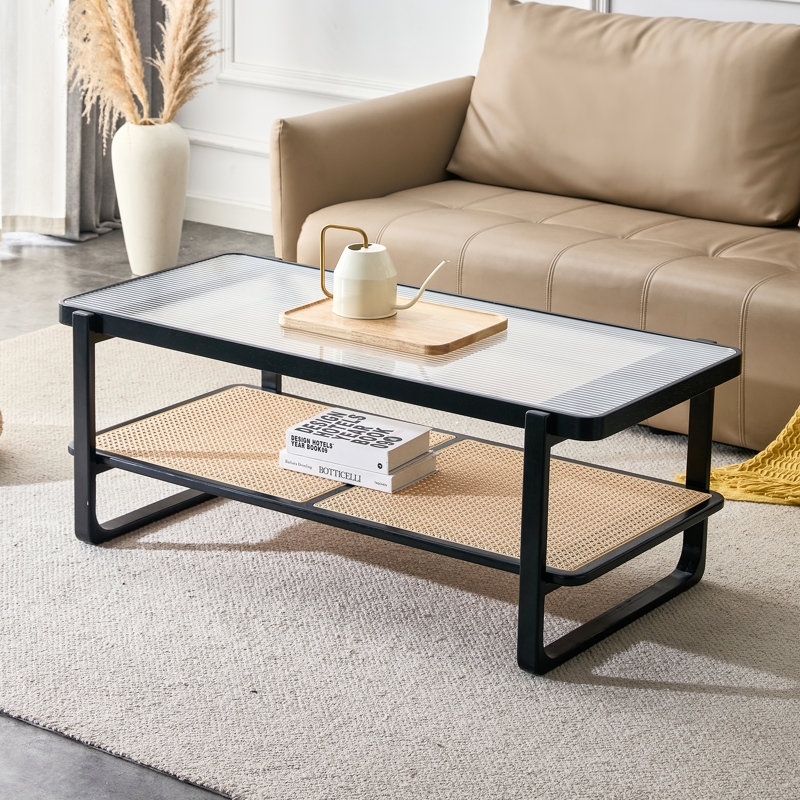 Table basse Mittal 45,3 po Mid-Century, Noir
