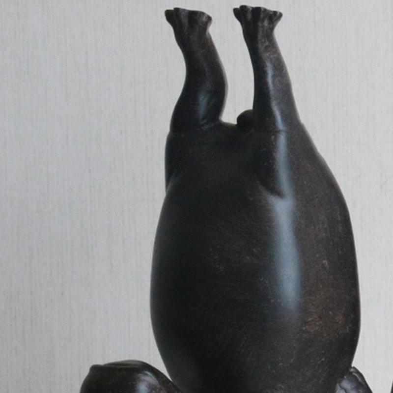 Serre-livres en résine hippopotame