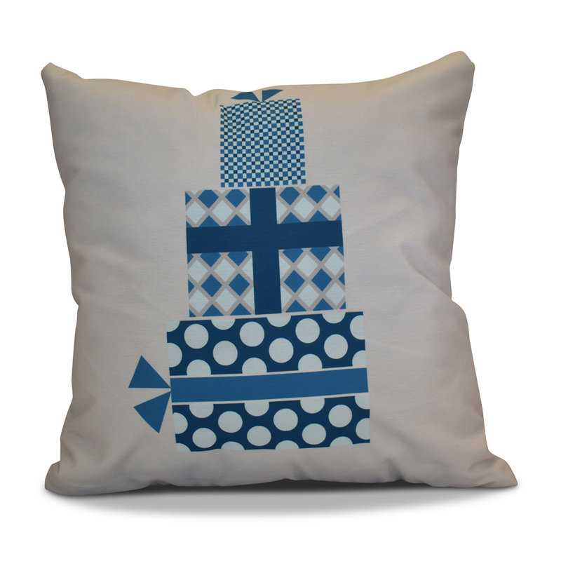 Housse de coussin et insert de noël carrés, H 16 po x l 16 po, Bleu sarcelle