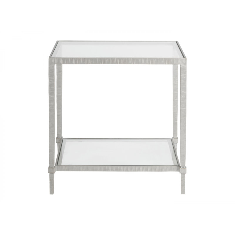 Metal Designs Claret Rectangular End Table, Argento