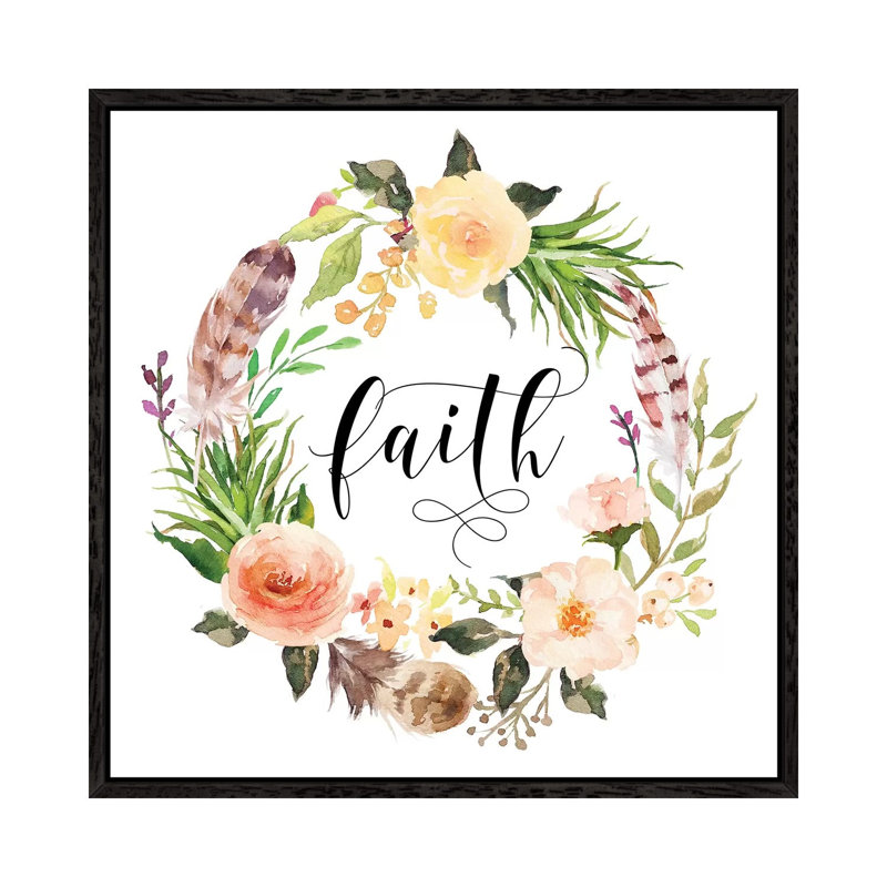 Faith - Print on Canvas, Black Framed, 93.98cm H x 93.98cm W x 3.81cm D