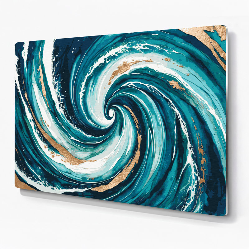 Art mural hawaïen avec courant océanique bleu, H 16 po x l 20 po