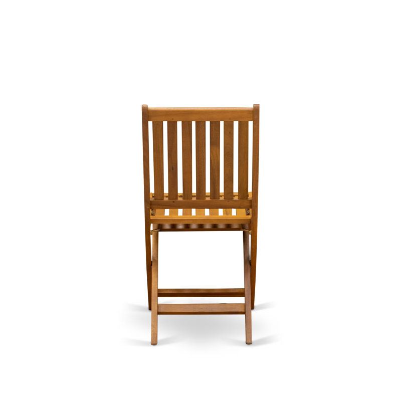 Dickinson Foldable Patio Dining Chairs - Acacia Wood, Set of 2, Natural Oil
