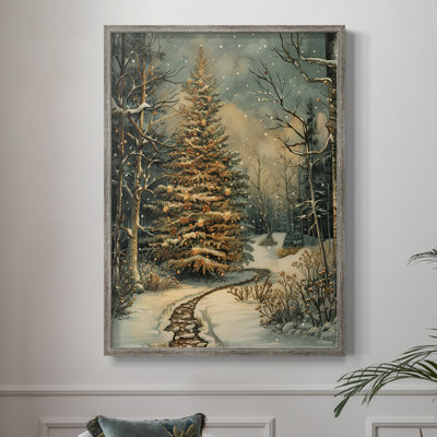 «Christmas Holiday Art DCxxxvii», reproduction d'art encadrée - bois massif