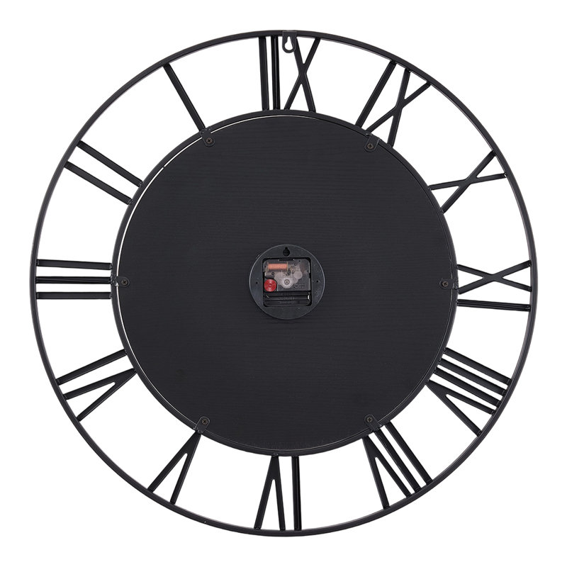 24Inch Modern Non-Ticking Mirrored Wall Clock