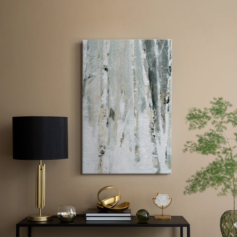 Bouleau enneigé II - Cavas enveloppés de galerie, H 36 po x l 24 po