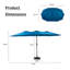 Grand parasol d'extérieur double face 14,8 pi avec manivelle (sans base)