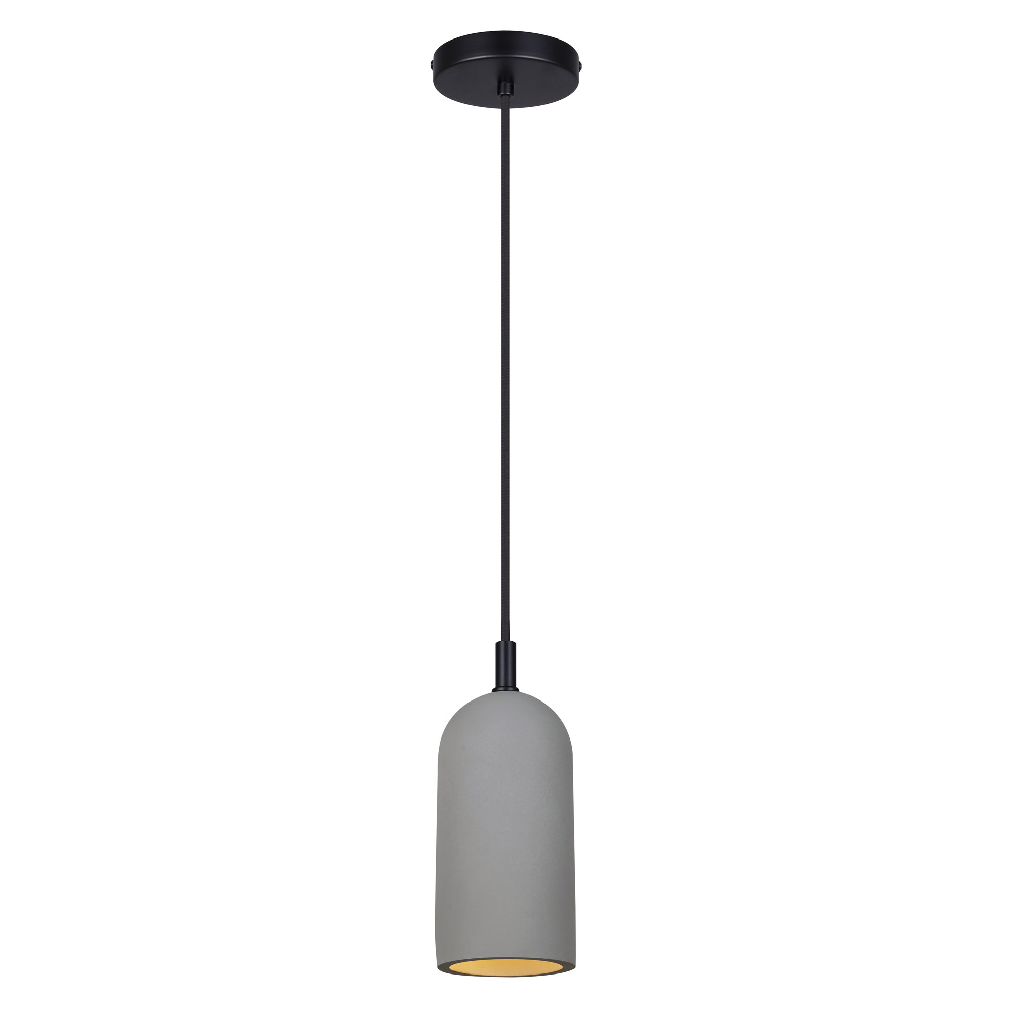 Kaylauni Single Light Concrete Pendant, Black/Gray