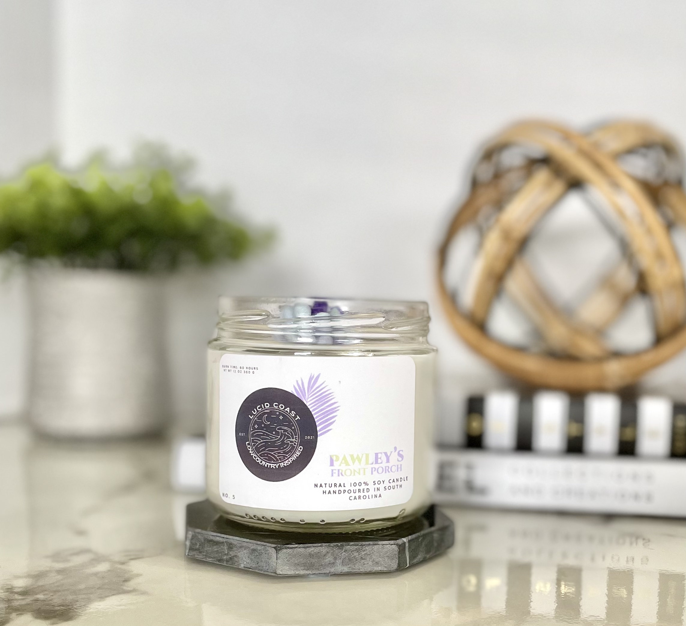 Lucid Coast Candle Company Pawleys Front Porch Scented Jar Candle with