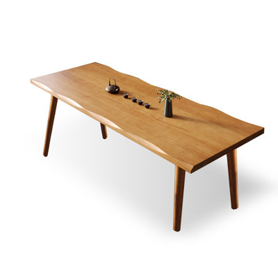 Brown Rectangular Solid Wood Dining Table